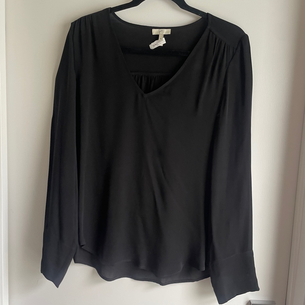 Joie 100% Silk Black Blouse Size M